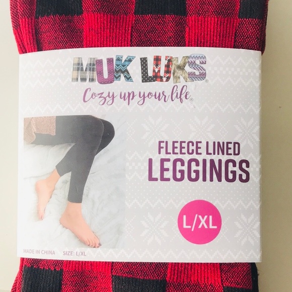 🍂DELETE ON 11/20🍂Red Black Buffalo Fleece Lined Legging - Picture 4 of 7